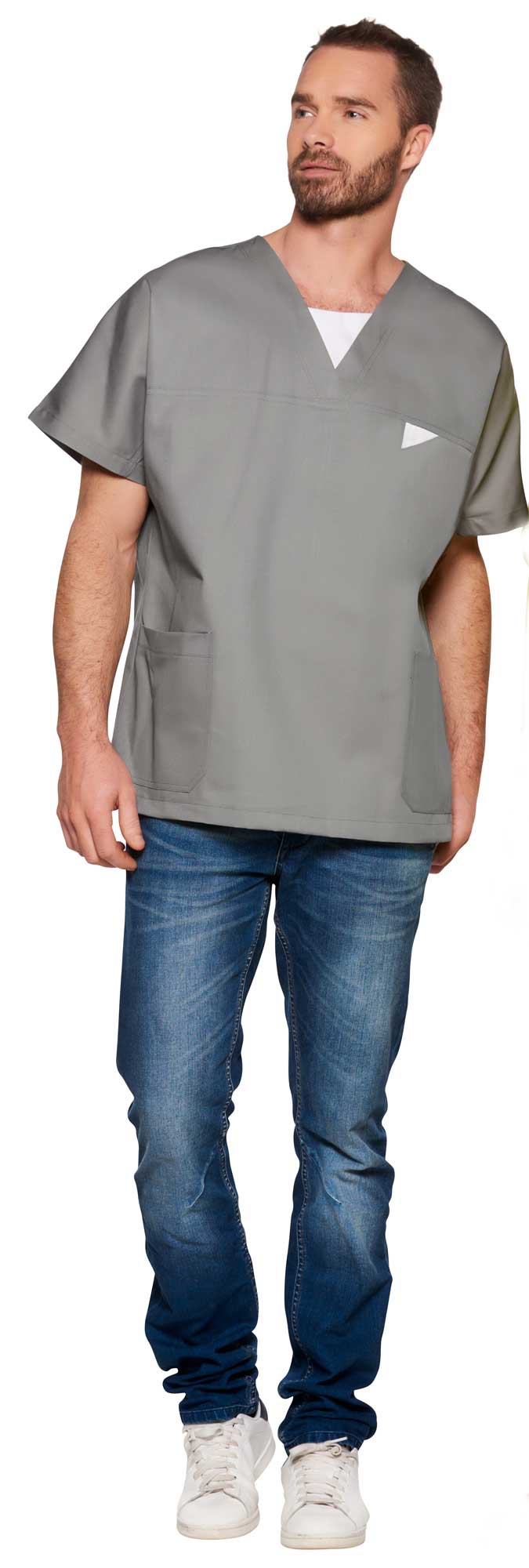 Tunique mixte Andres  Anthracite / Blanc  53-1057