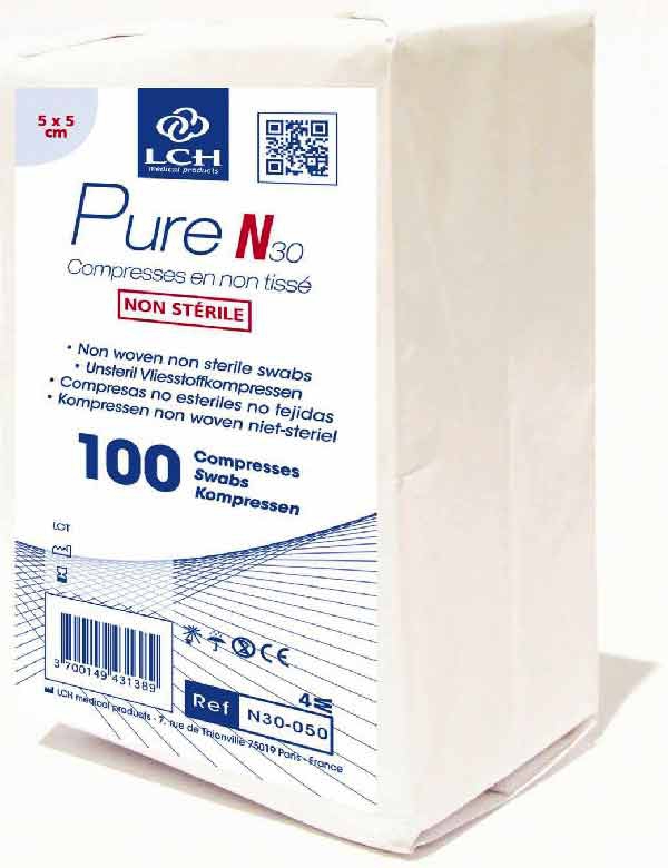Pure N - Compresses en non tissé non
Stériles  54-035