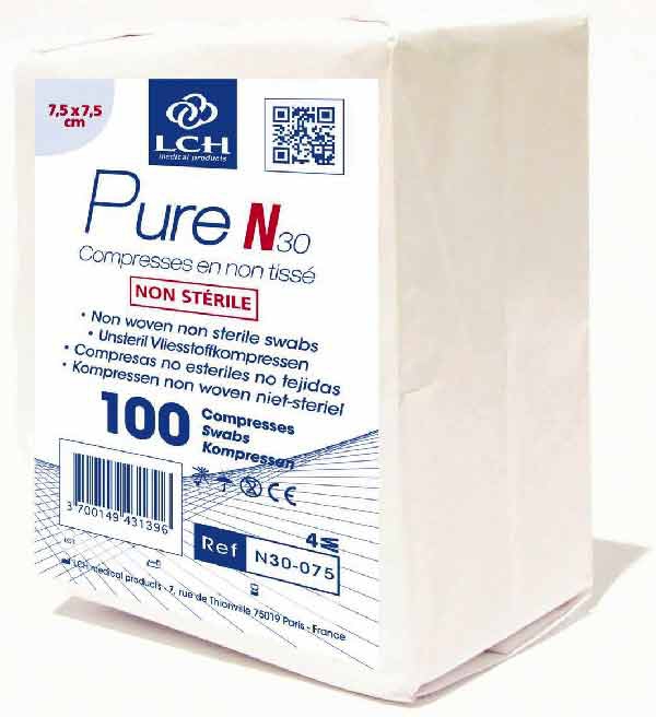 Pure N - Compresses en non tissé non
Stériles  54-036